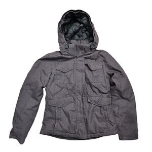 Eddie Bauer Weatheredge Down Jacket Womens Small Purple Full Zip Coat